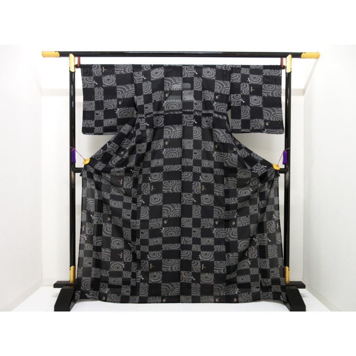 【新品】単衣　駒絽小紋