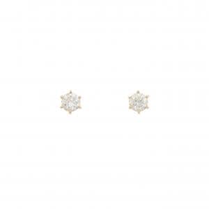 K18YG ソリティア ダイヤモンド ピアス 0.63CT