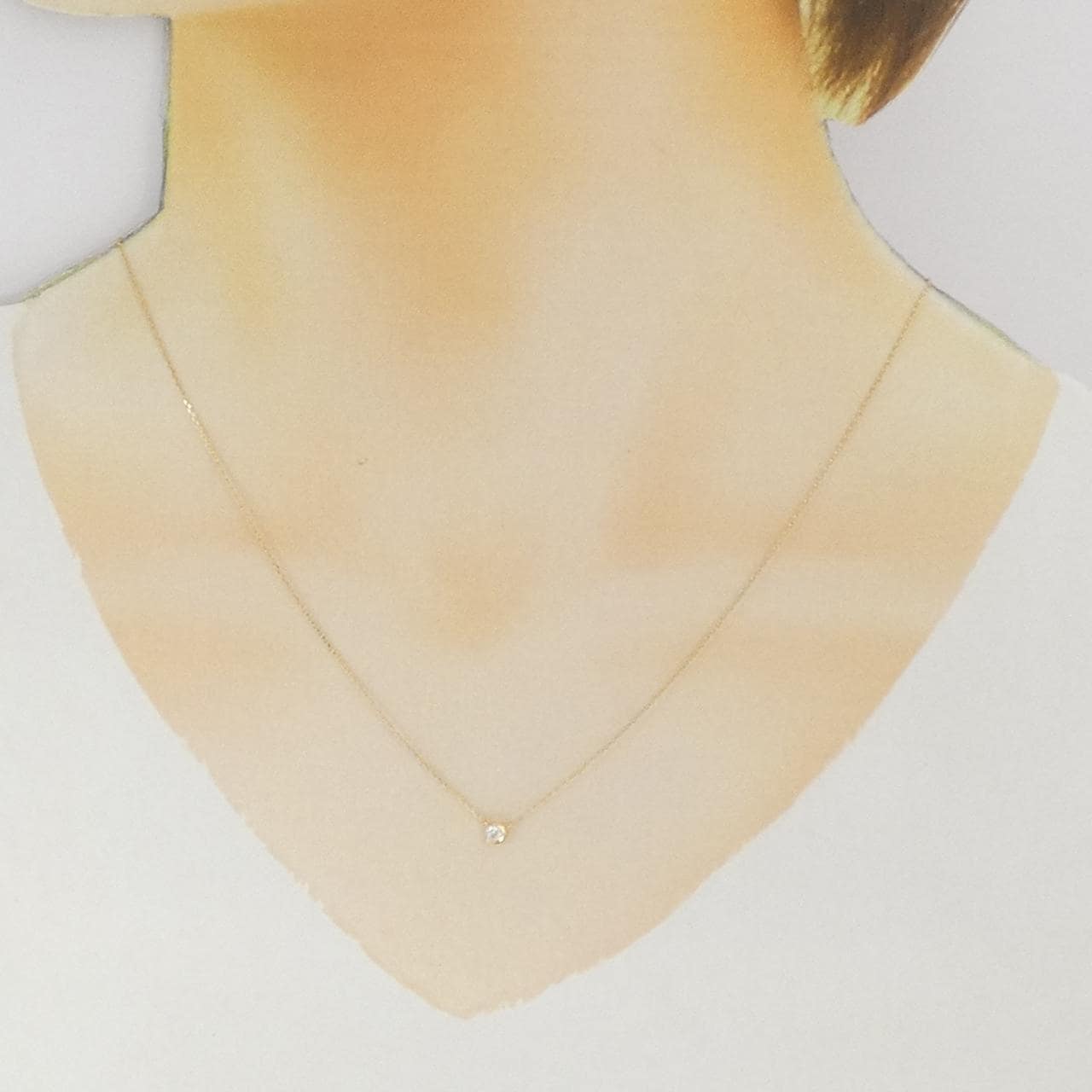 スタージュエリー ムーンセッティング ネックレス 0.06CT