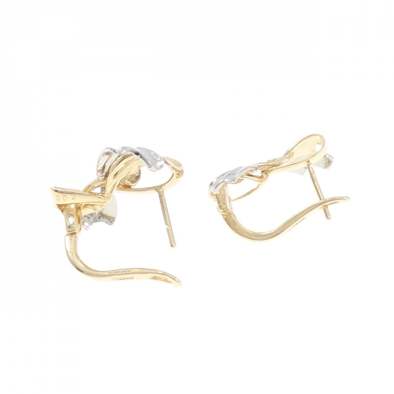 K18YG/PT900 ダイヤモンド ピアス 0.04CT