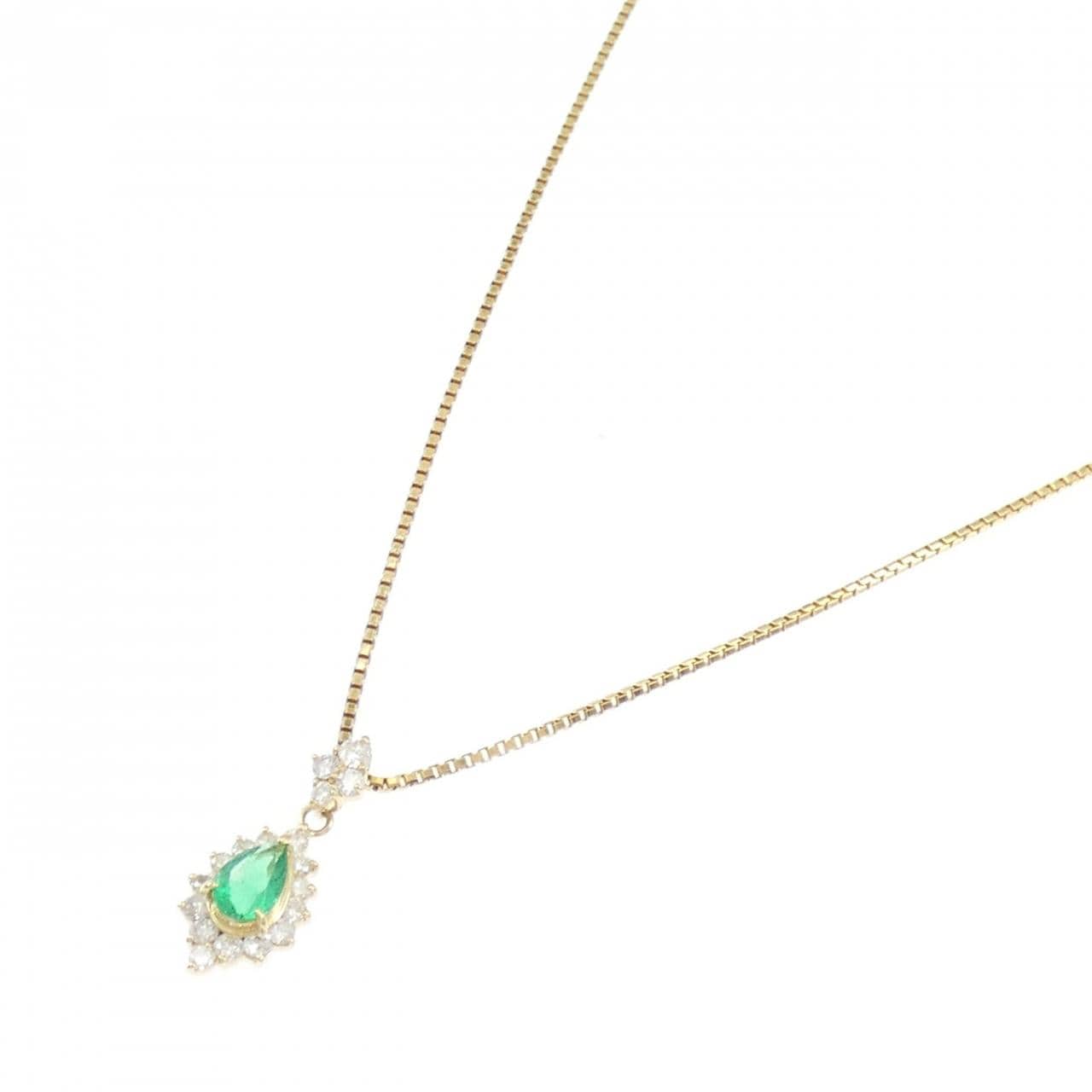 K18YG エメラルド ネックレス 0.33CT