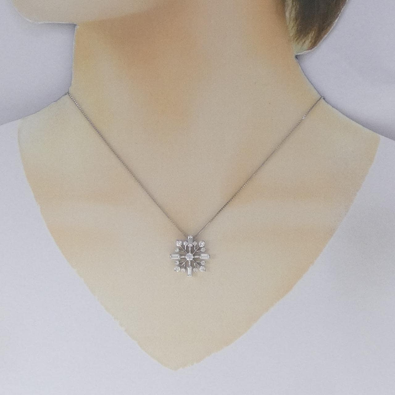 PT900/PT850 雪花钻石项链 1.012克拉