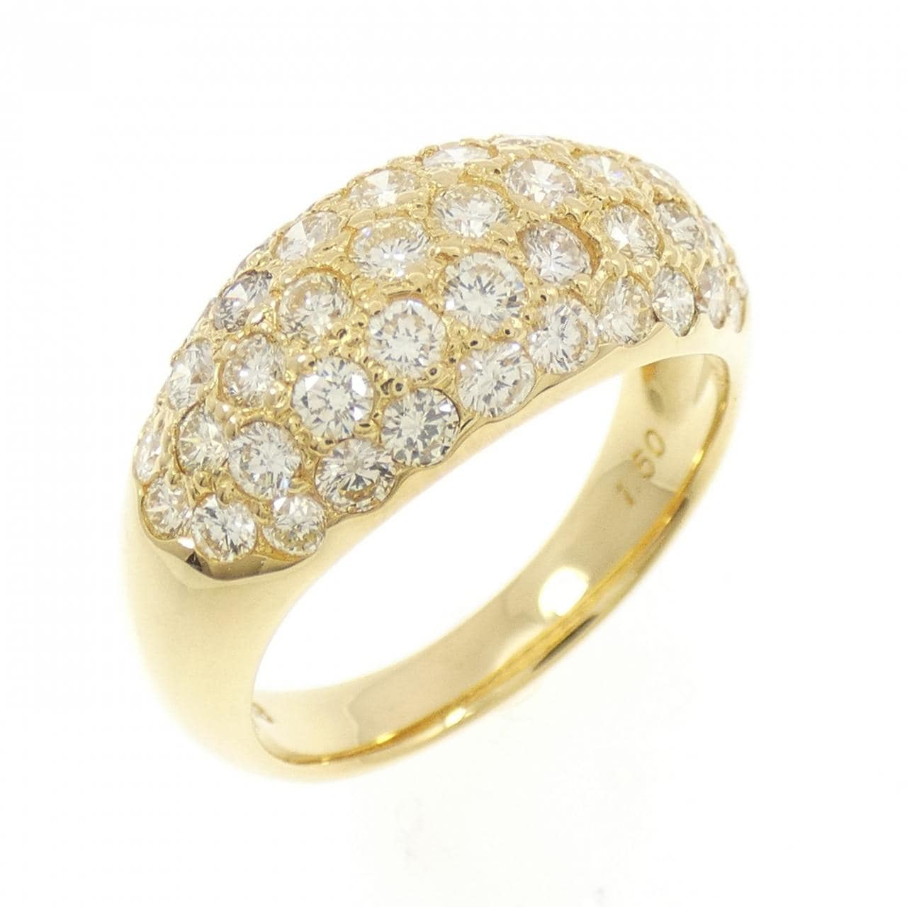 K18YG パヴェ ダイヤモンド リング 1.50CT