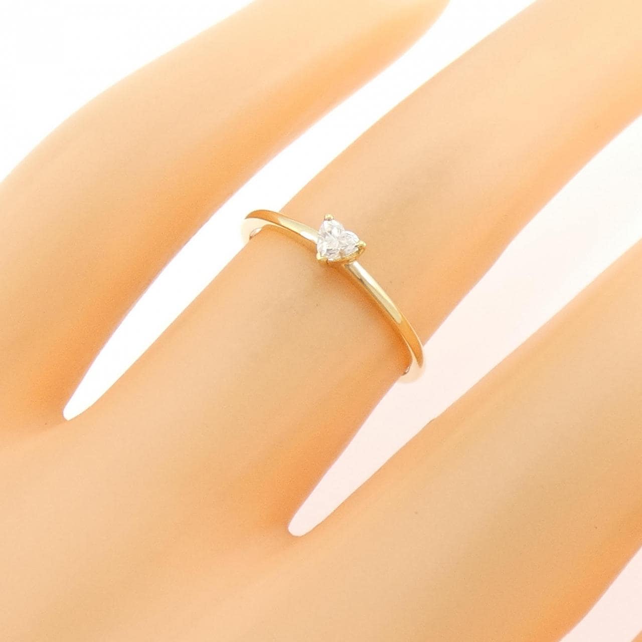 750YG ハート ダイヤモンド リング 0.09CT