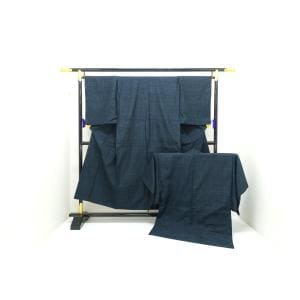 男物　本場結城紬　証紙付　きもの・羽織　２点セット