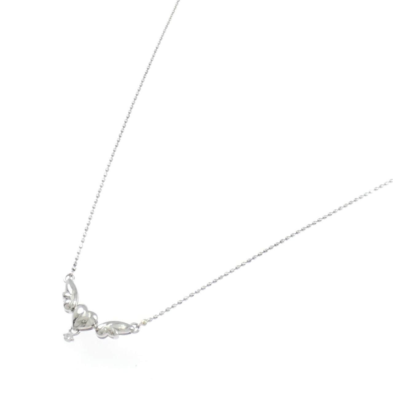 PT900/PT850 ハート ダイヤモンド ネックレス 0.02CT
