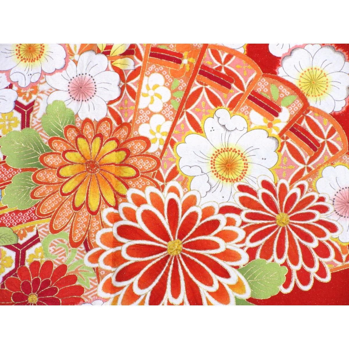 振袖　金通し絞り入　友禅金彩加工