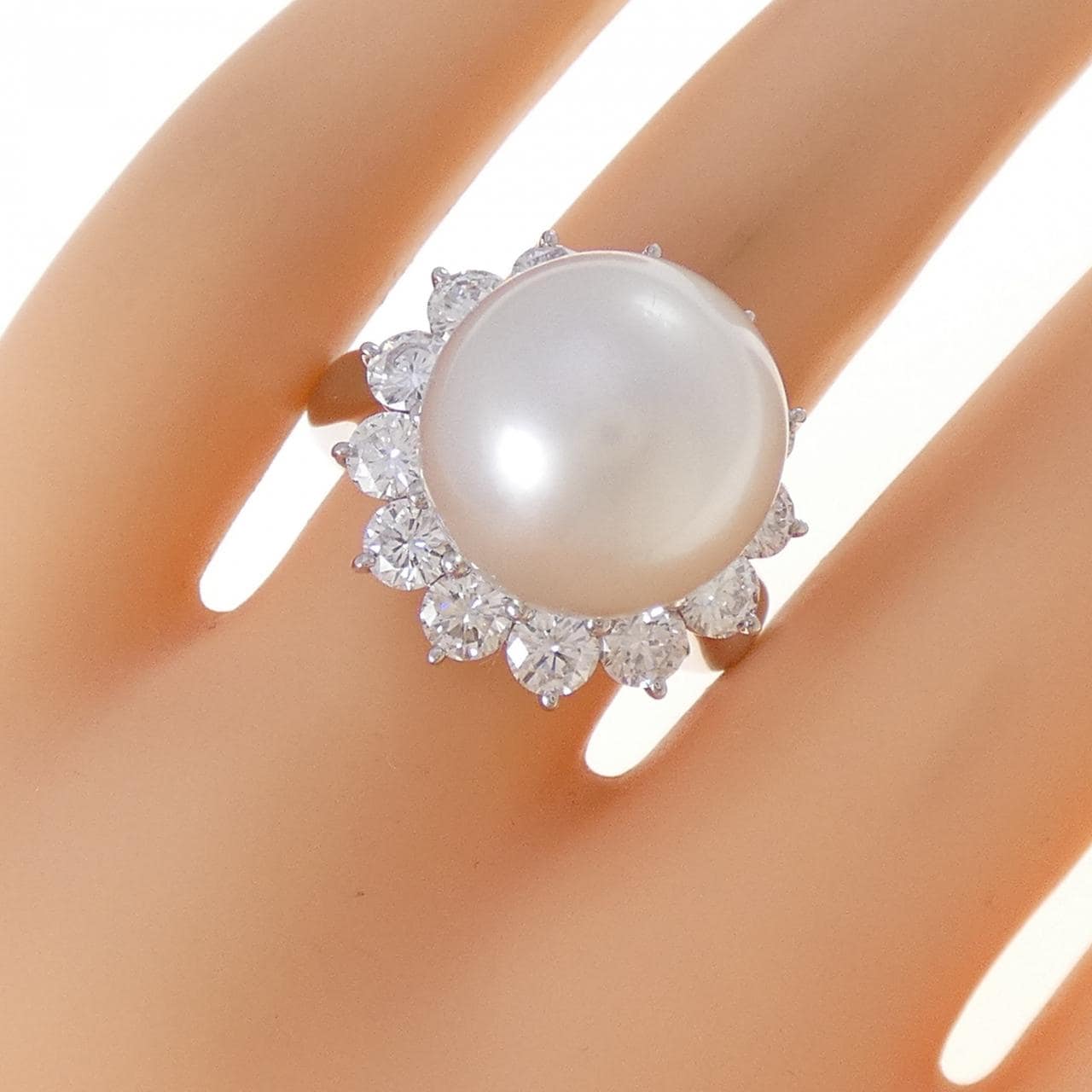 PT900 白蝶パール リング 13.7mm