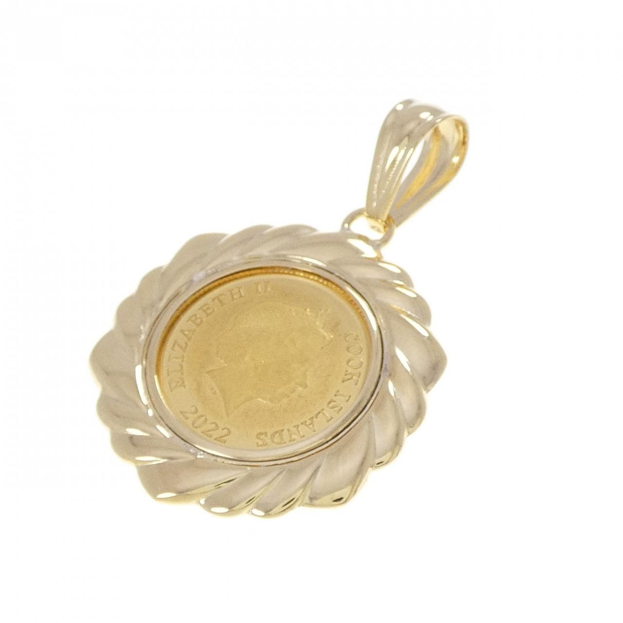 K18YG(枠) コイン ペンダント