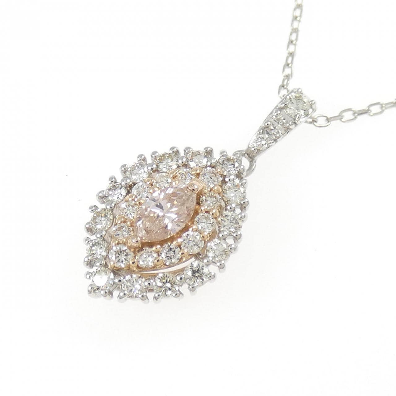 PT950/K18PG/PT850 ダイヤモンド ネックレス 0.188CT FLOP I1 マーキスカット