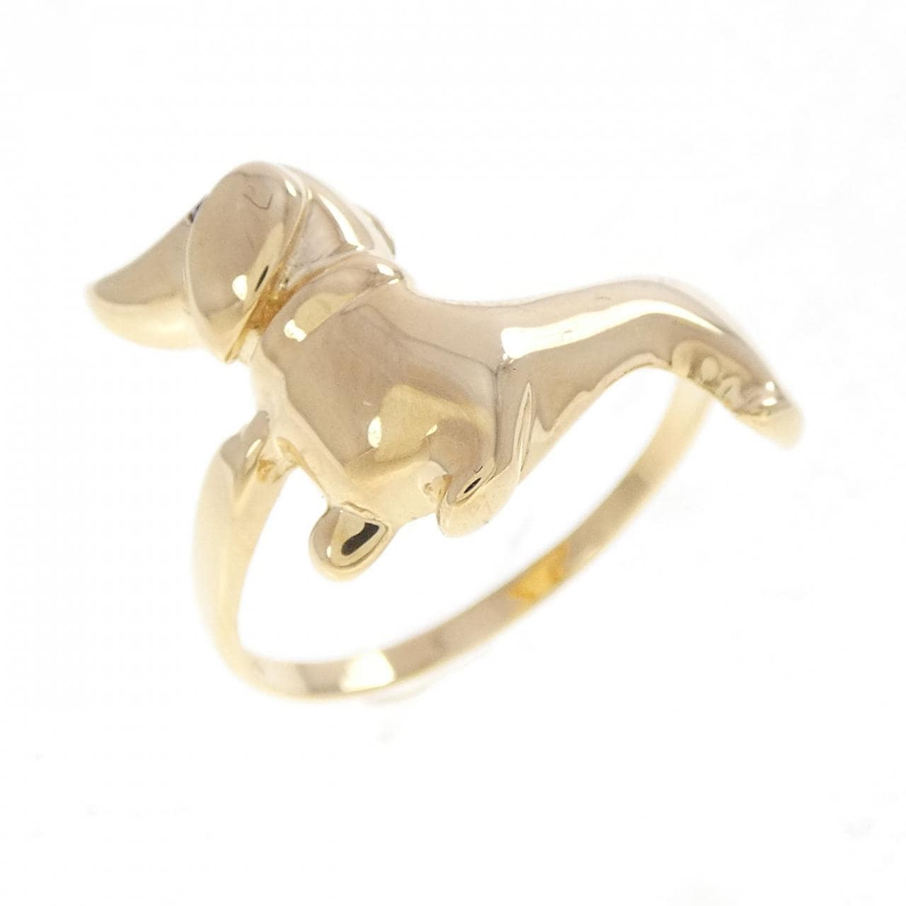 K18YG ドッグ ルビー リング