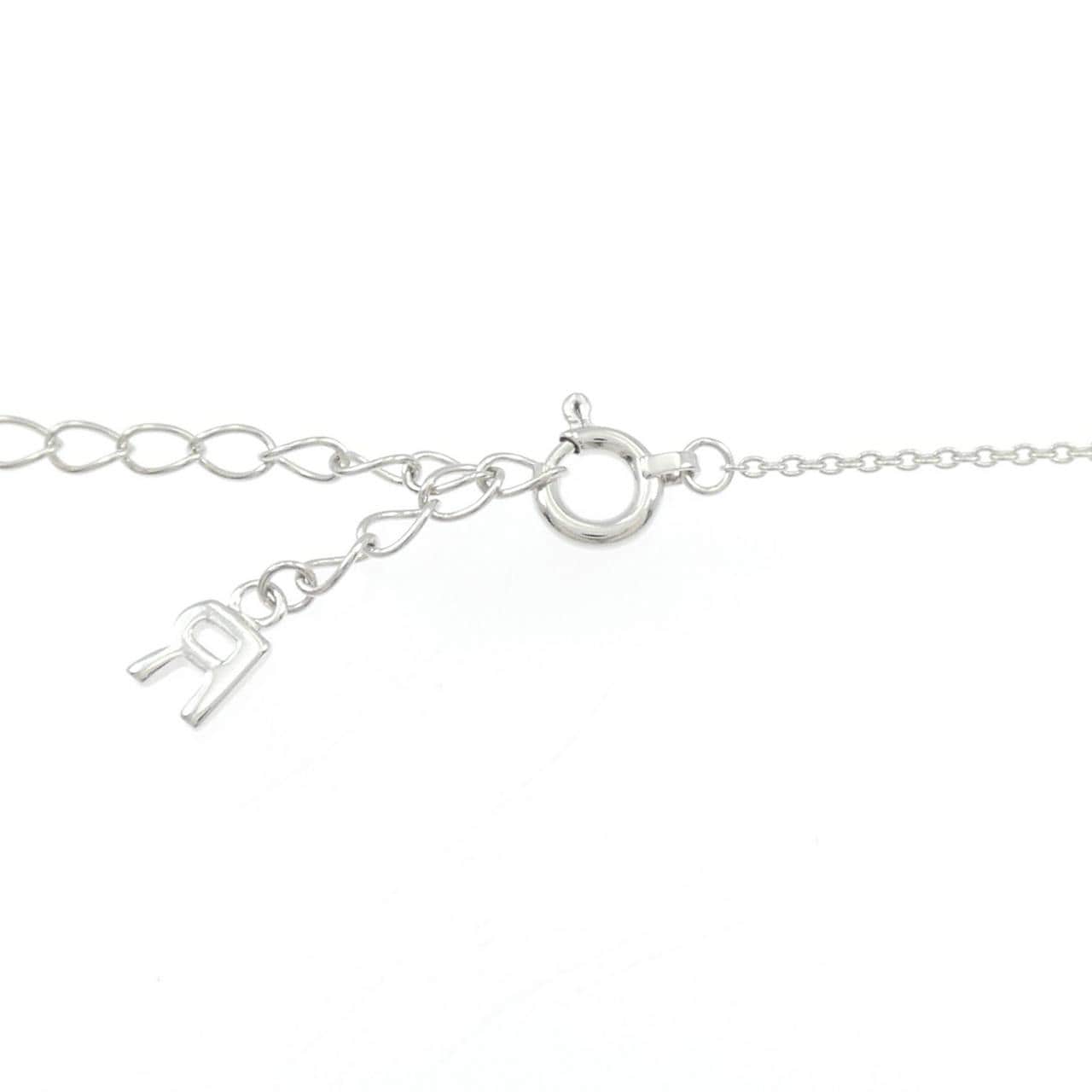 K10WG イニシャルR ダイヤモンド ネックレス 0.11CT