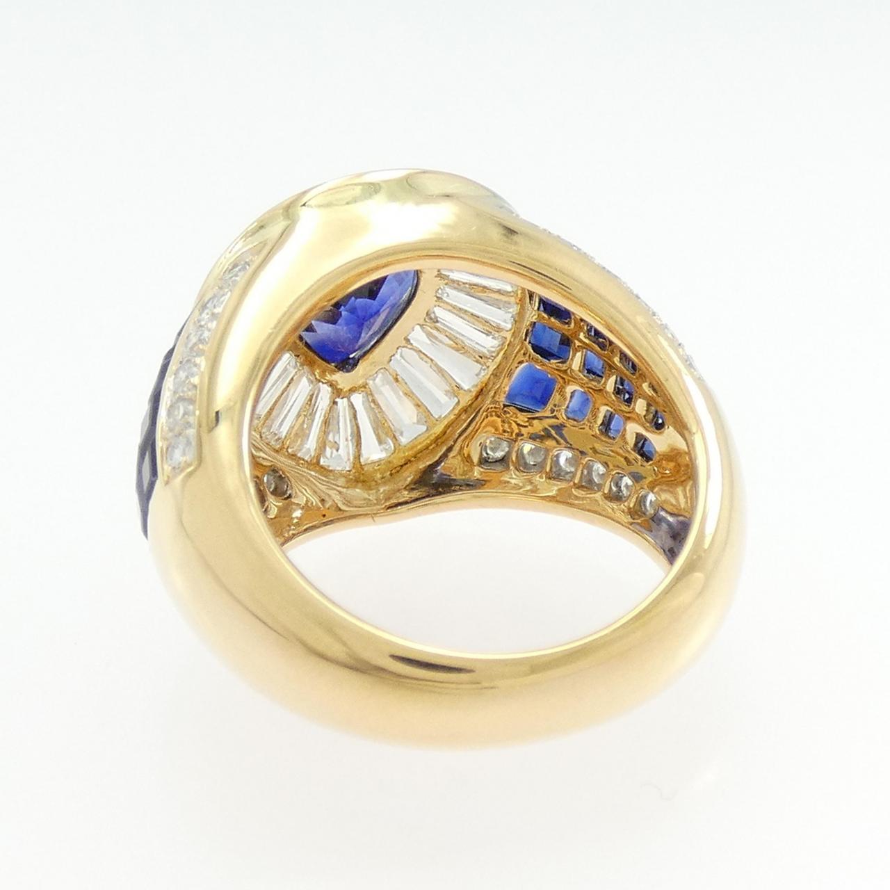 18KYG サファイヤ リング 3.05CT