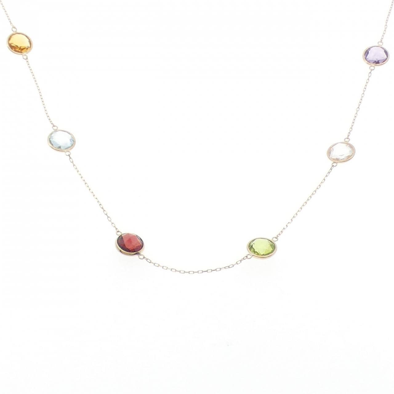 K18YG カラーストーン ネックレス