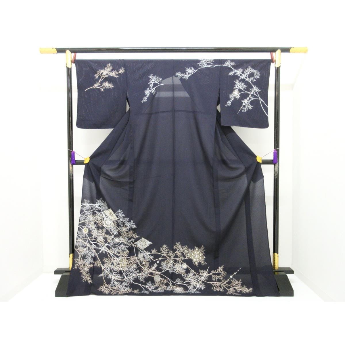 【未使用品】単衣　駒絽訪問着　金彩友禅刺繍入り