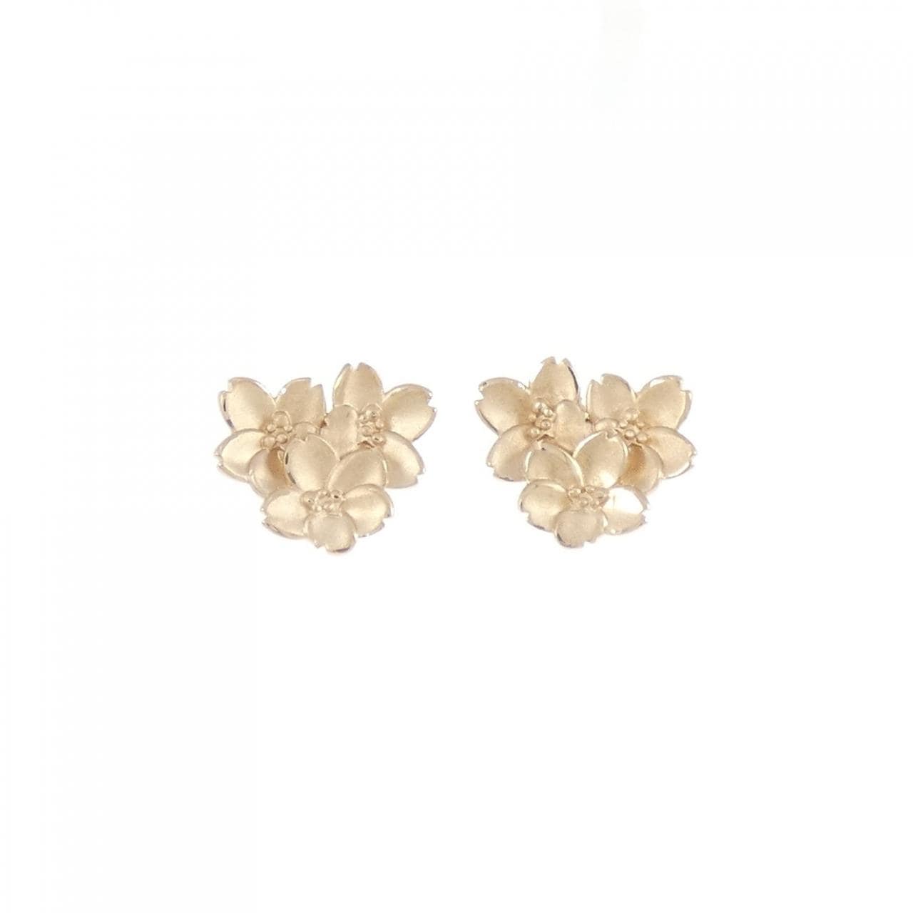 K18PG フラワー ピアス