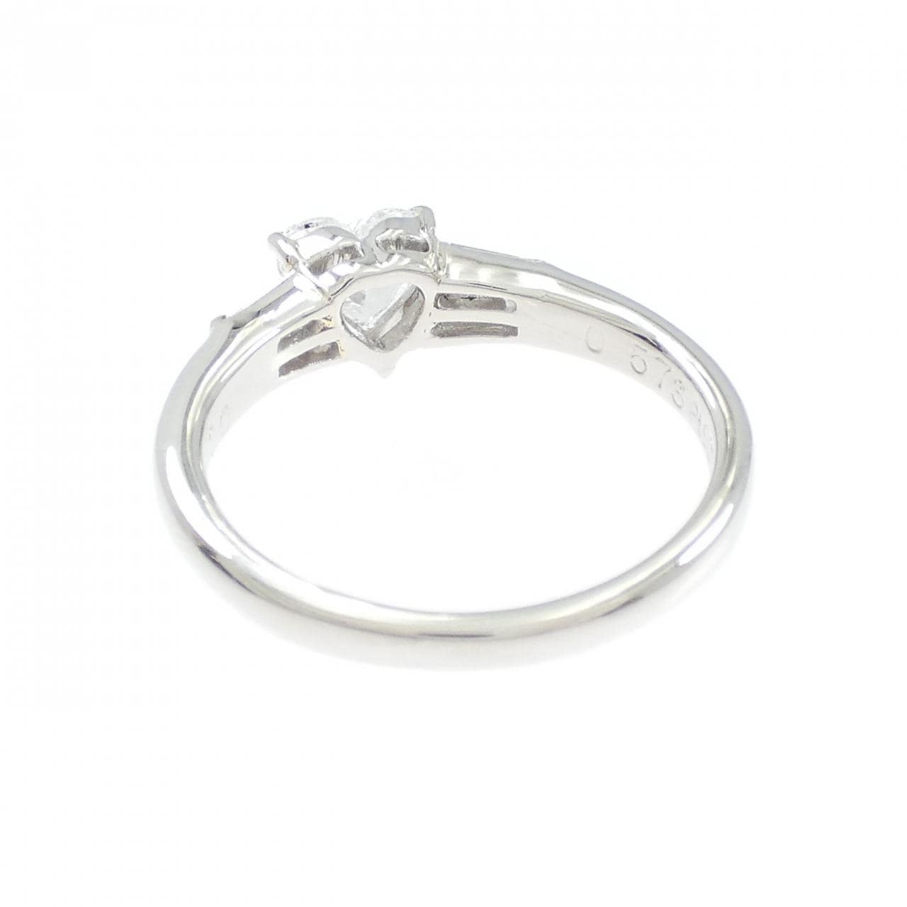 PT900 ダイヤモンド リング 0.573CT E SI1 ハートシェイプ
