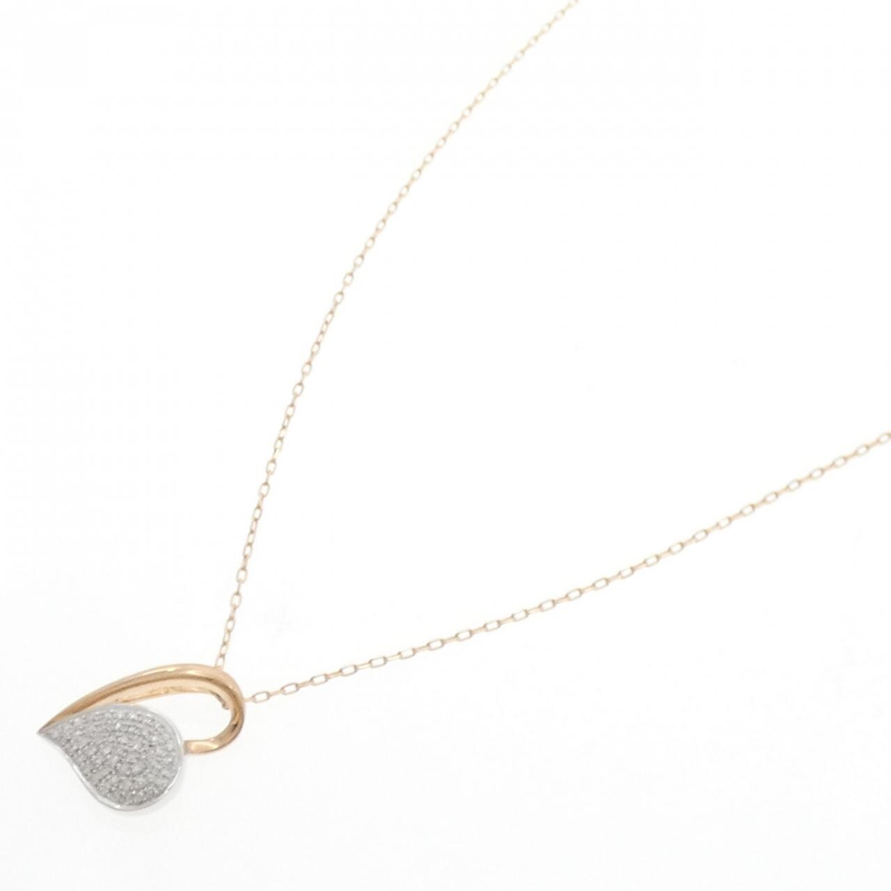 K18PG/K18WG ハート ダイヤモンド ネックレス 0.18CT