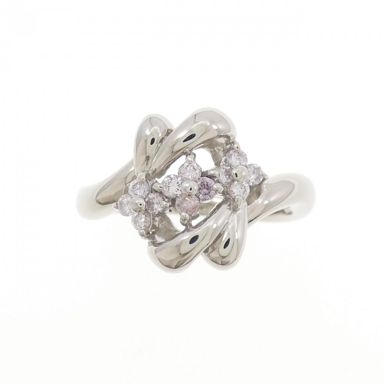 PT900 フラワー ピンクダイヤモンド リング 0.23CT