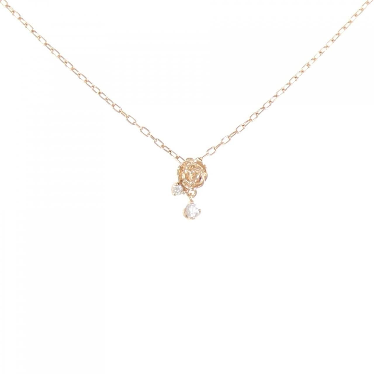 K10PG ローズ ダイヤモンド ネックレス 0.04CT