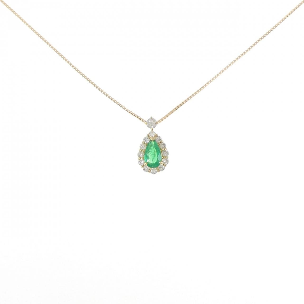 [BRAND NEW] K18YG emerald necklace 0.20CT