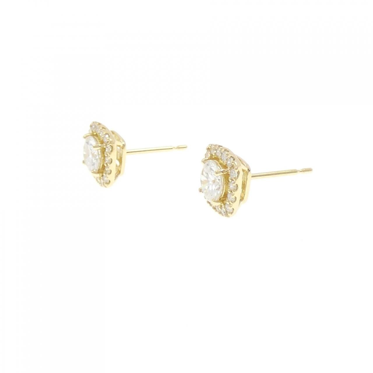 【リメイク】K18YG/ST ダイヤモンド ピアス 0.501CT 0.504CT H SI1 Good