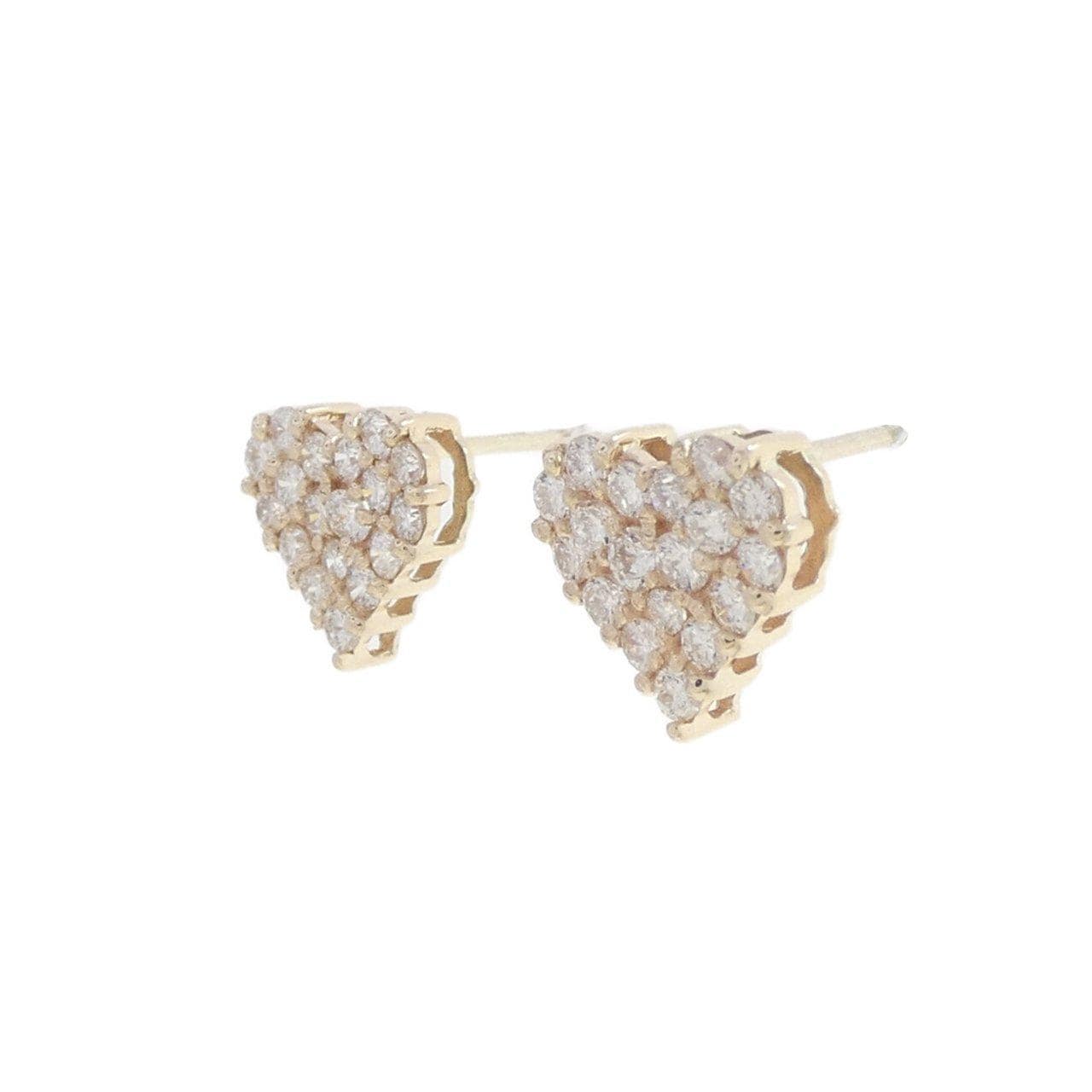 【リメイク】K10YG ハート ダイヤモンド ピアス 0.60CT