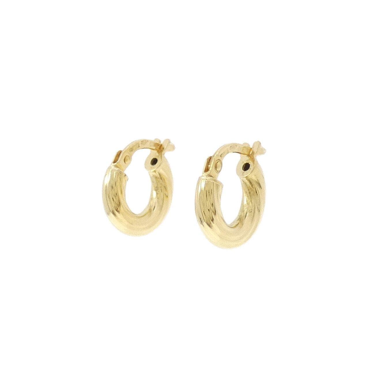 750YG hoop earrings