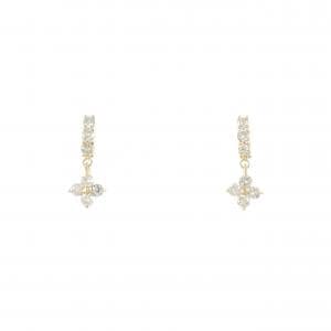 K18YG フラワー ダイヤモンド ピアス 0.32CT