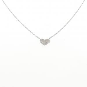 K10WG/K18WG パヴェ ハート ダイヤモンド ネックレス 0.15CT