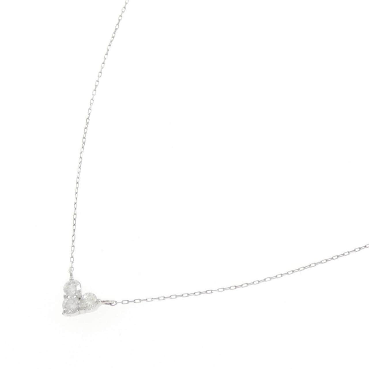 K18WG ハート ダイヤモンド ネックレス 0.15CT