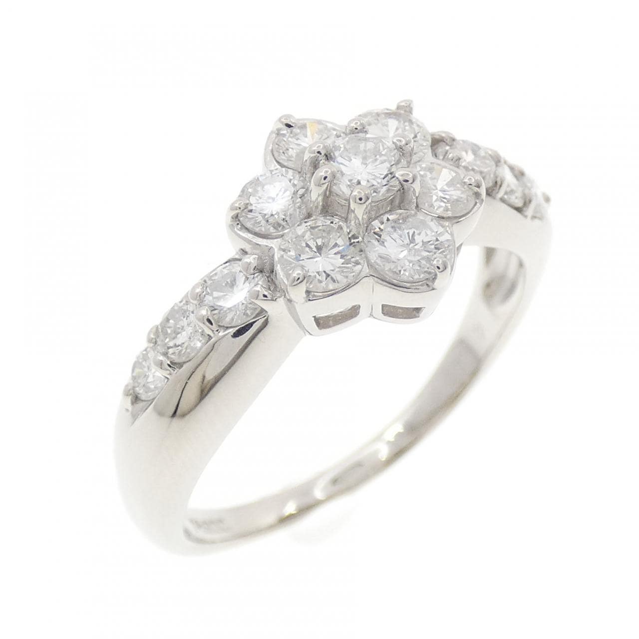 PT900 フラワー ダイヤモンド リング 1.02CT