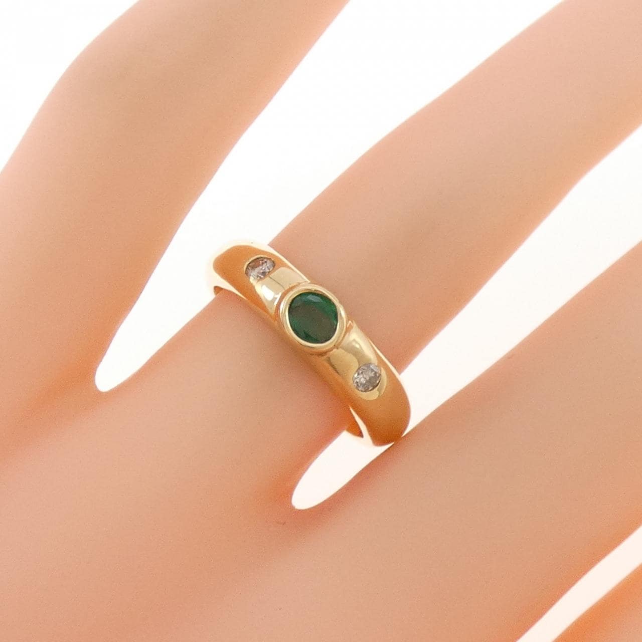 K18YG エメラルド リング 0.28CT