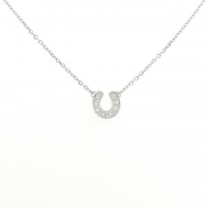 K18WG ホースシュー ダイヤモンド ネックレス 0.09CT