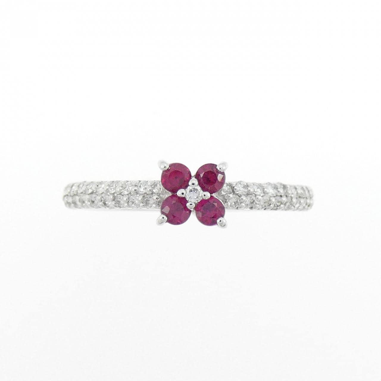 PONTE VECCHIO Flower Ruby Ring 0.18CT