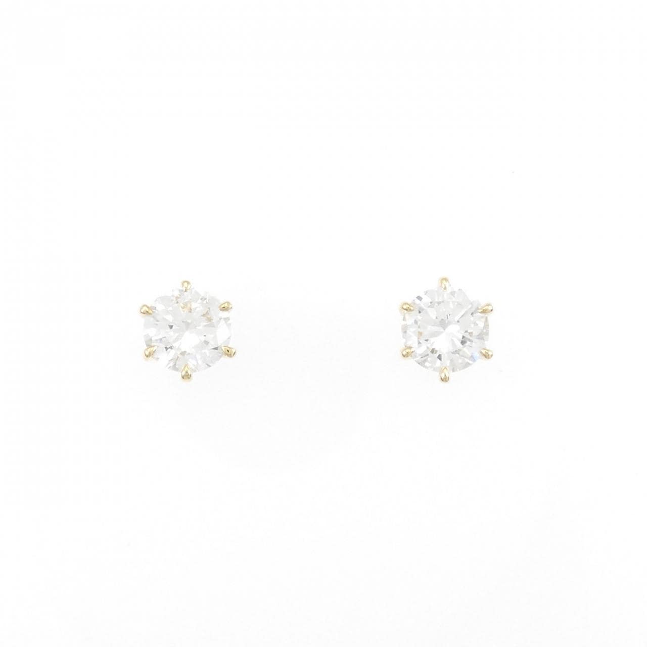 [Remake] K18YG/ST Diamond Earrings 0.416CT 0.424CT G SI1 VG-GOOD