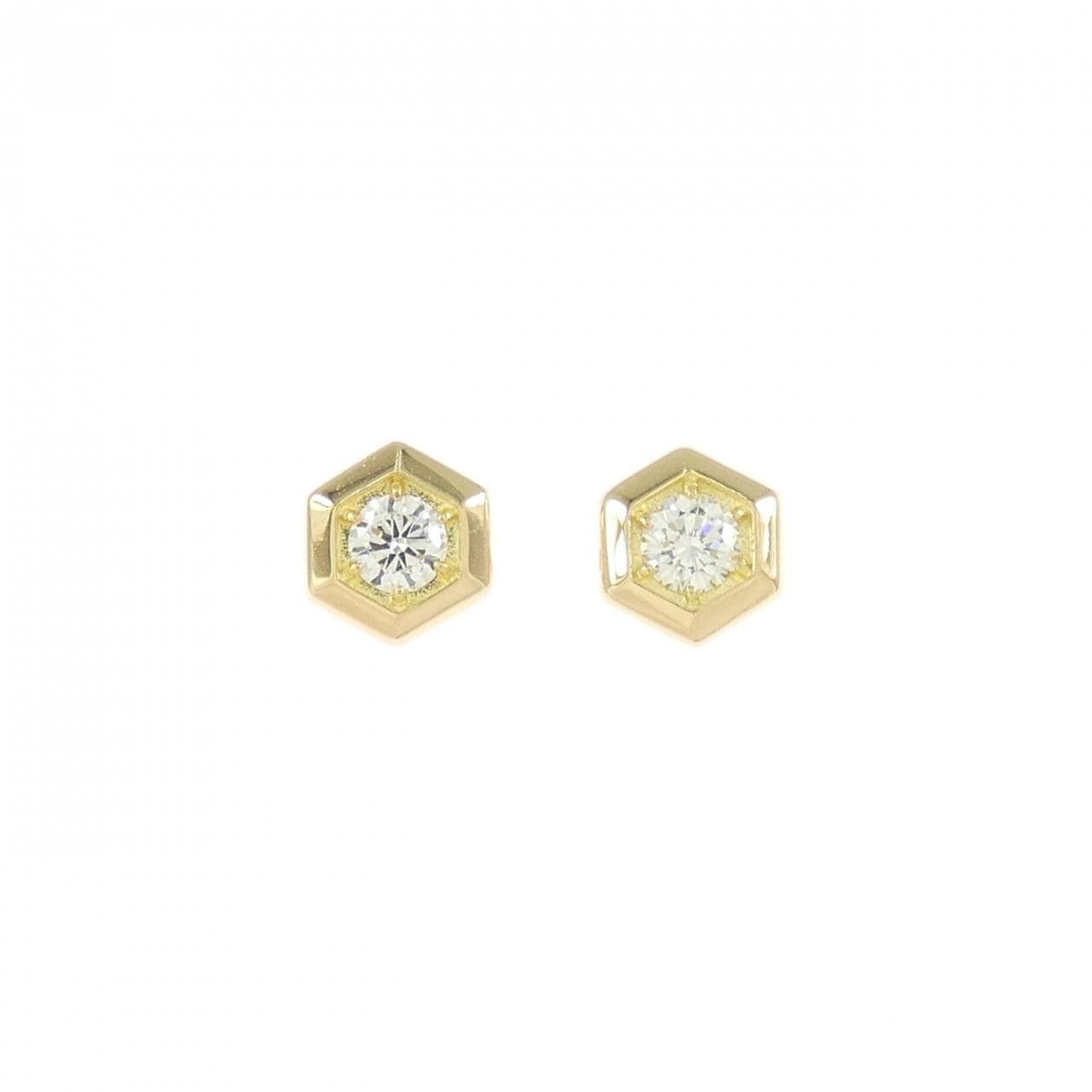 【リメイク】K18YG ダイヤモンド ピアス 0.16CT