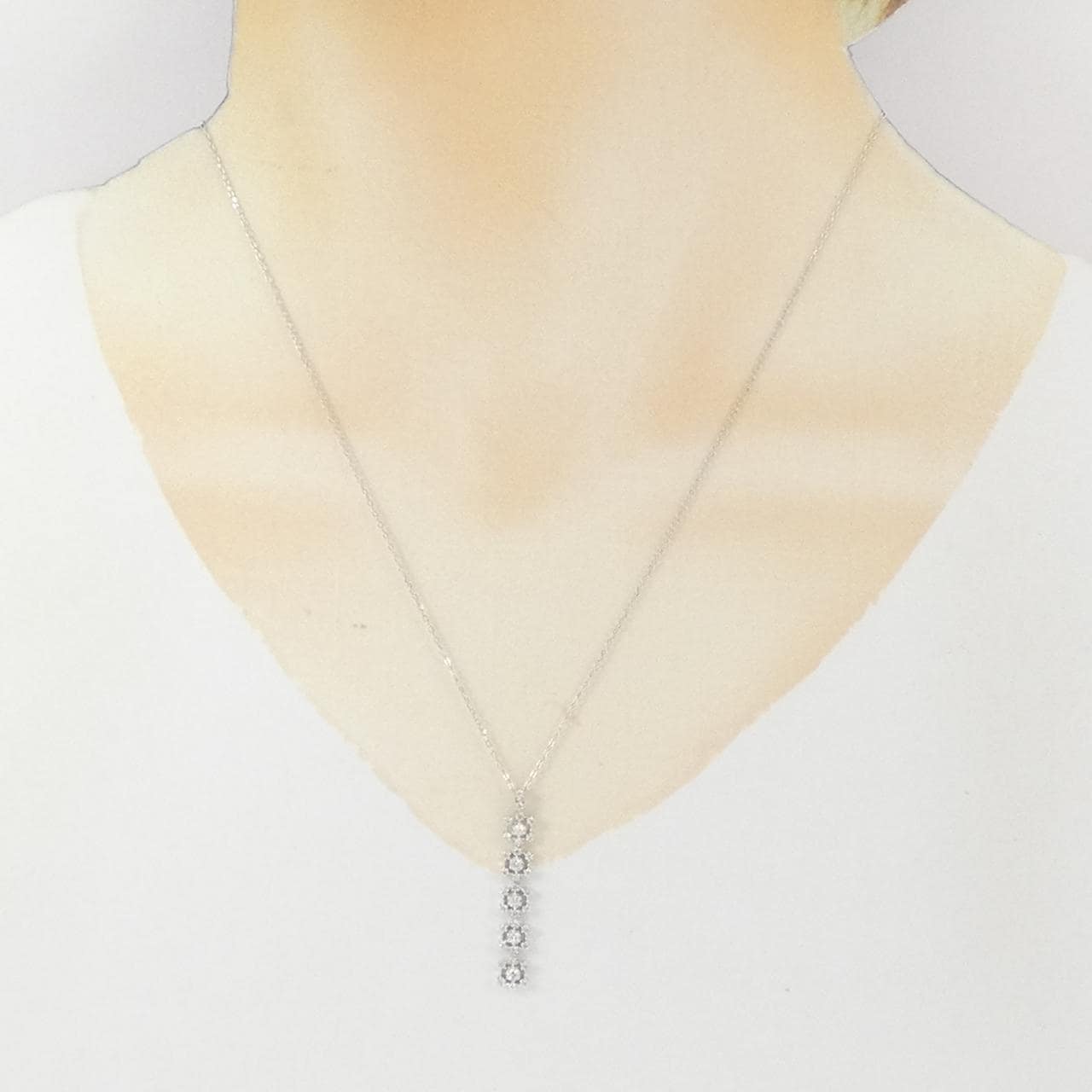 K18WG ダイヤモンド ネックレス 0.35CT