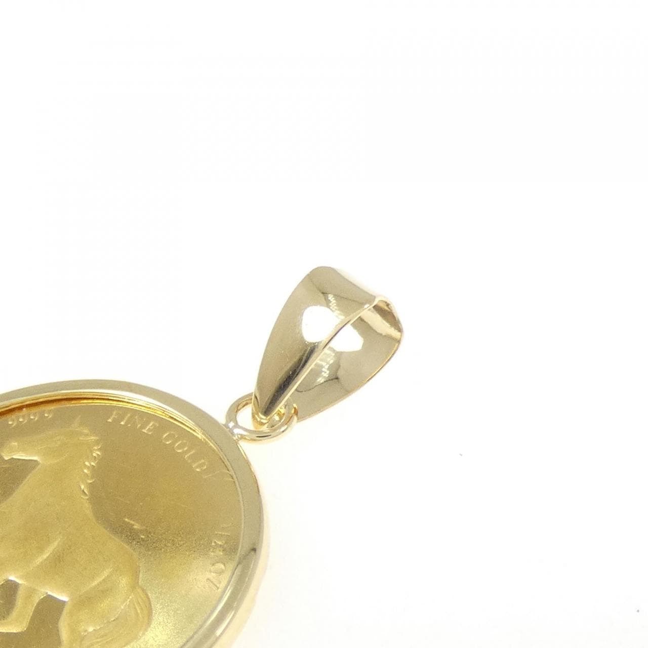 K18YG (框) 硬币吊坠