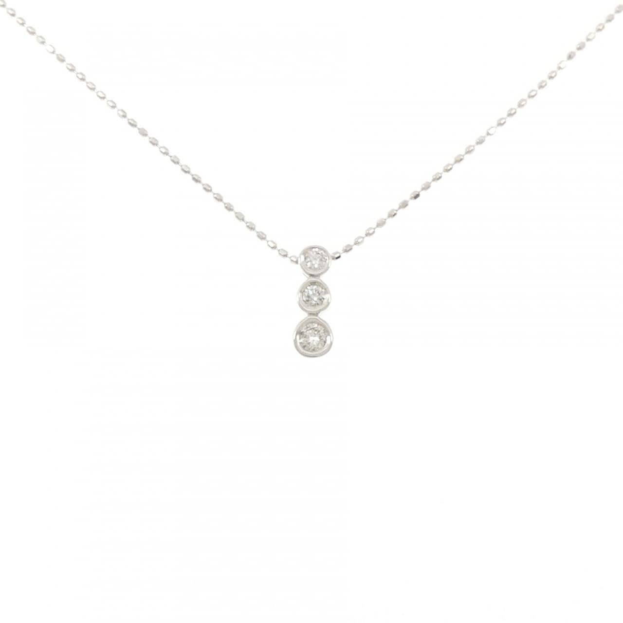 K18WG ダイヤモンド ネックレス 0.13CT