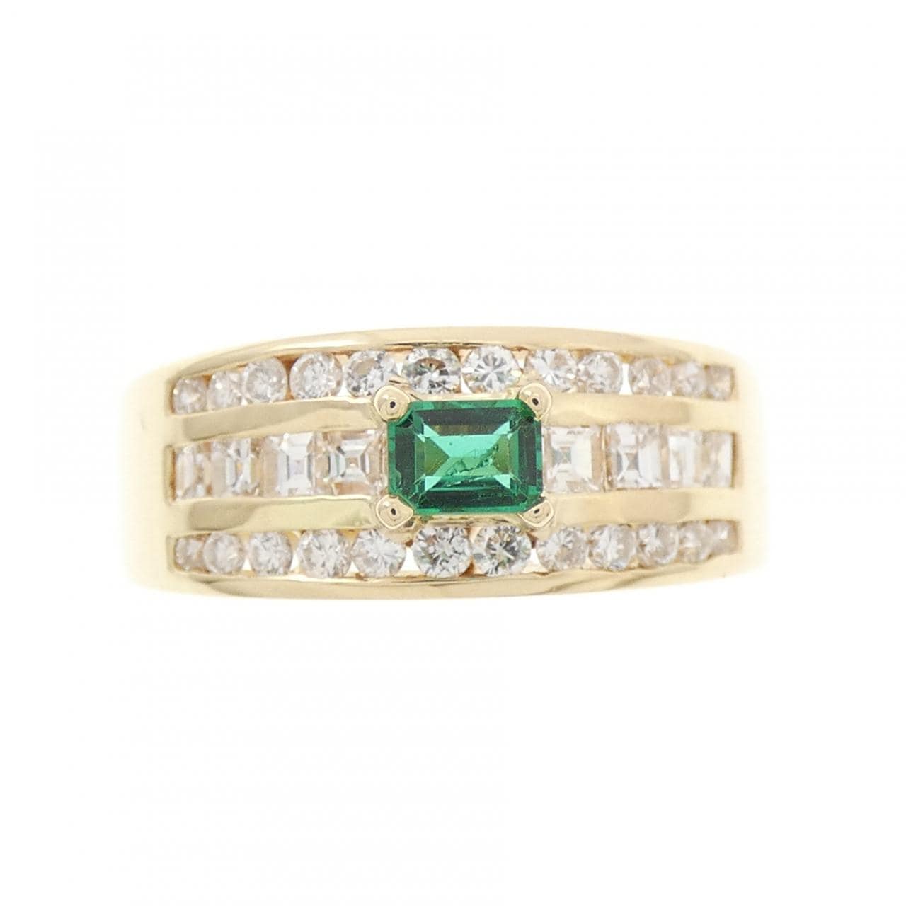 K18YG エメラルド リング 0.18CT