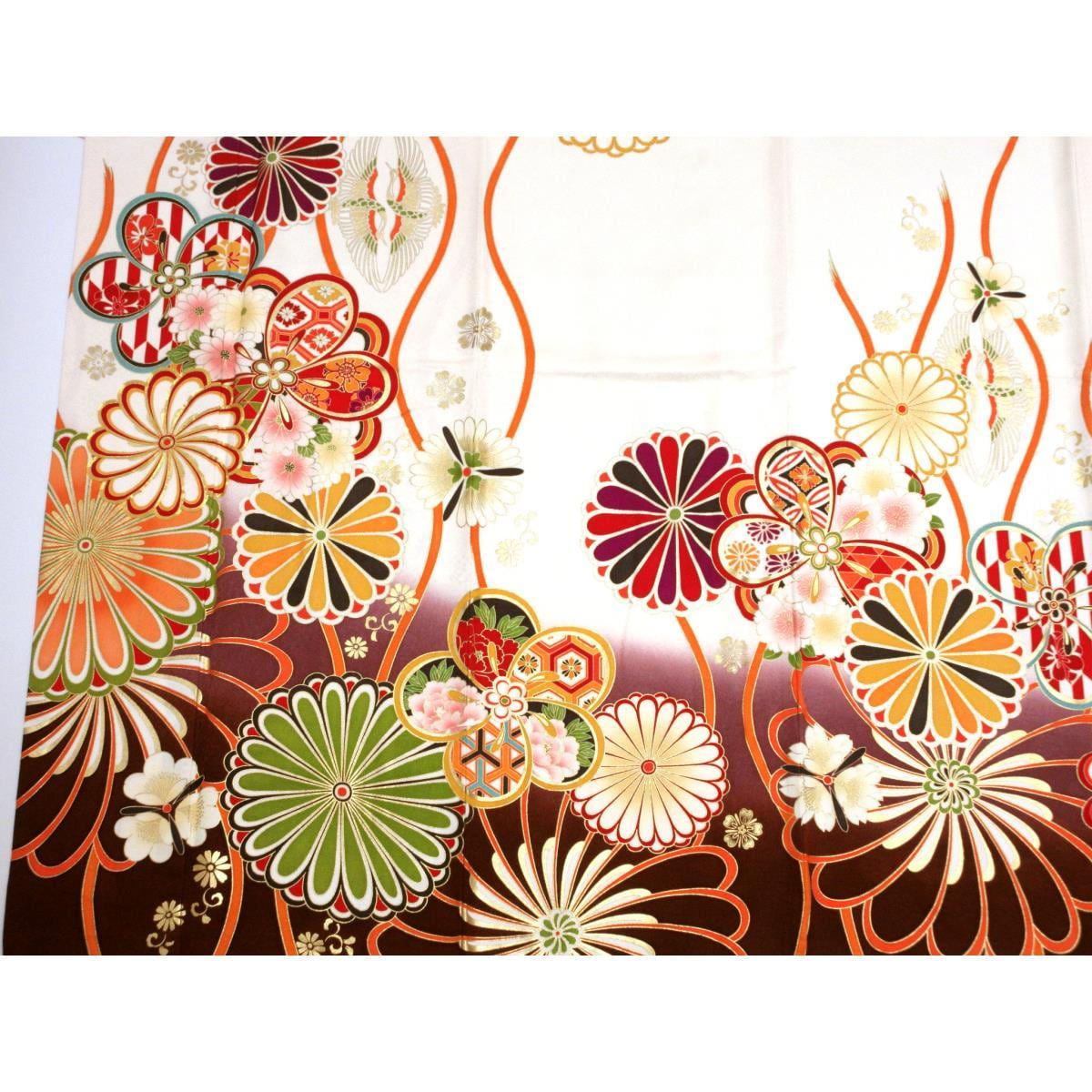 振袖　友禅金彩加工　刺繍入りボカシ染