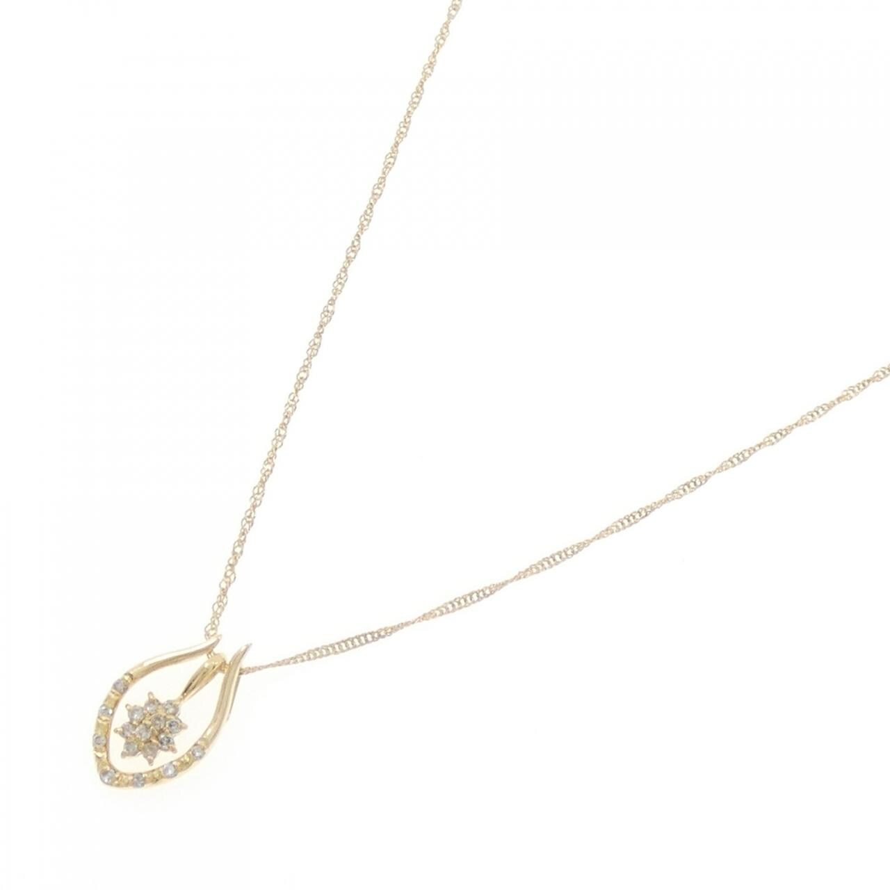 K18YG 2WAY ダイヤモンド ネックレス 0.12CT