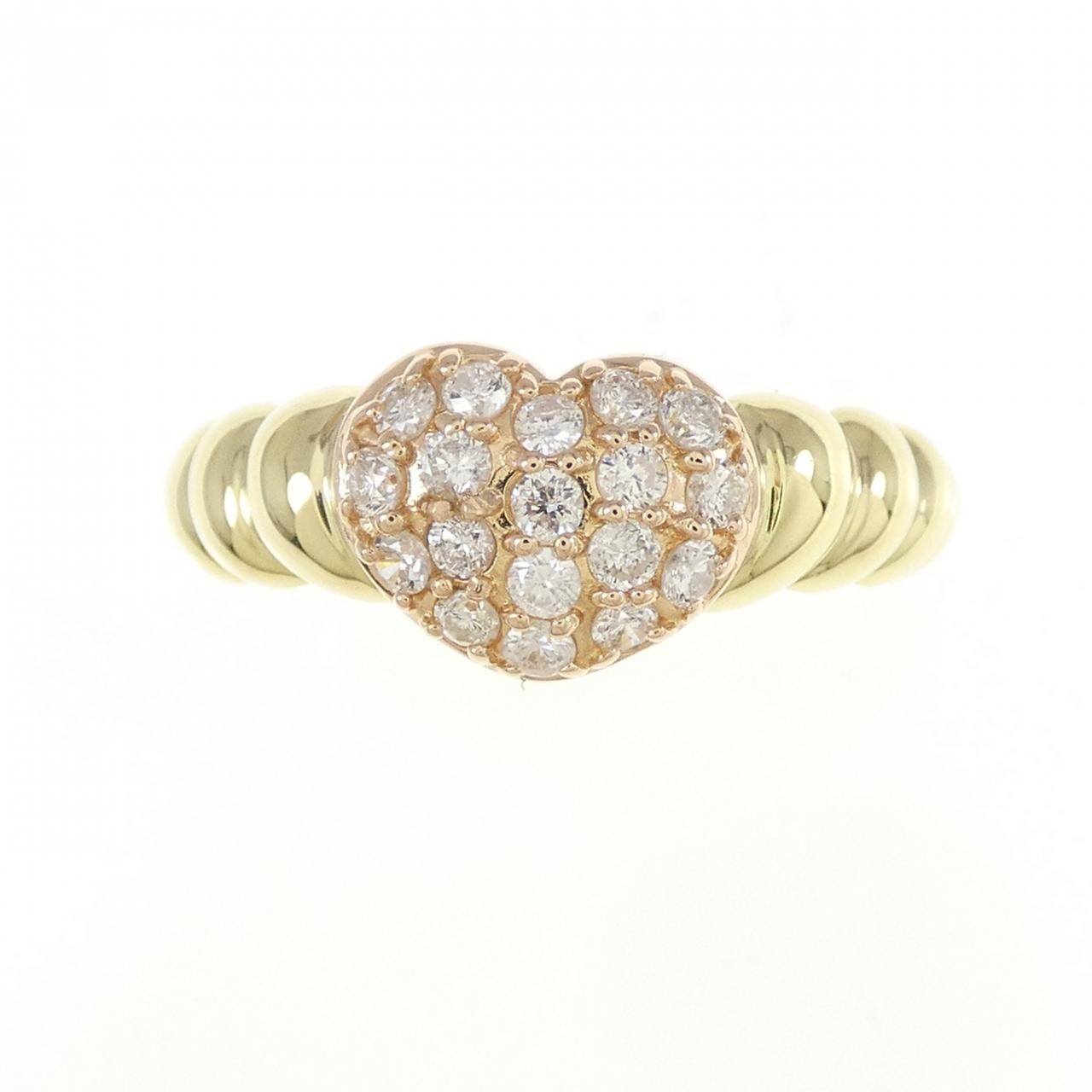 K18YG/K18PG ハート ダイヤモンド リング 0.30CT