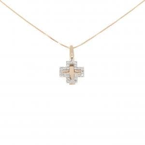 K18PG/K18WG クロス ダイヤモンド ネックレス 0.25CT
