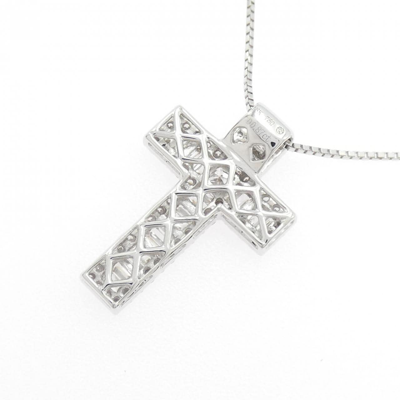 750WG/K18WG ダイヤモンド ネックレス 0.87CT