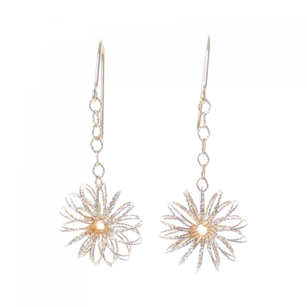 750三色花朵耳釘