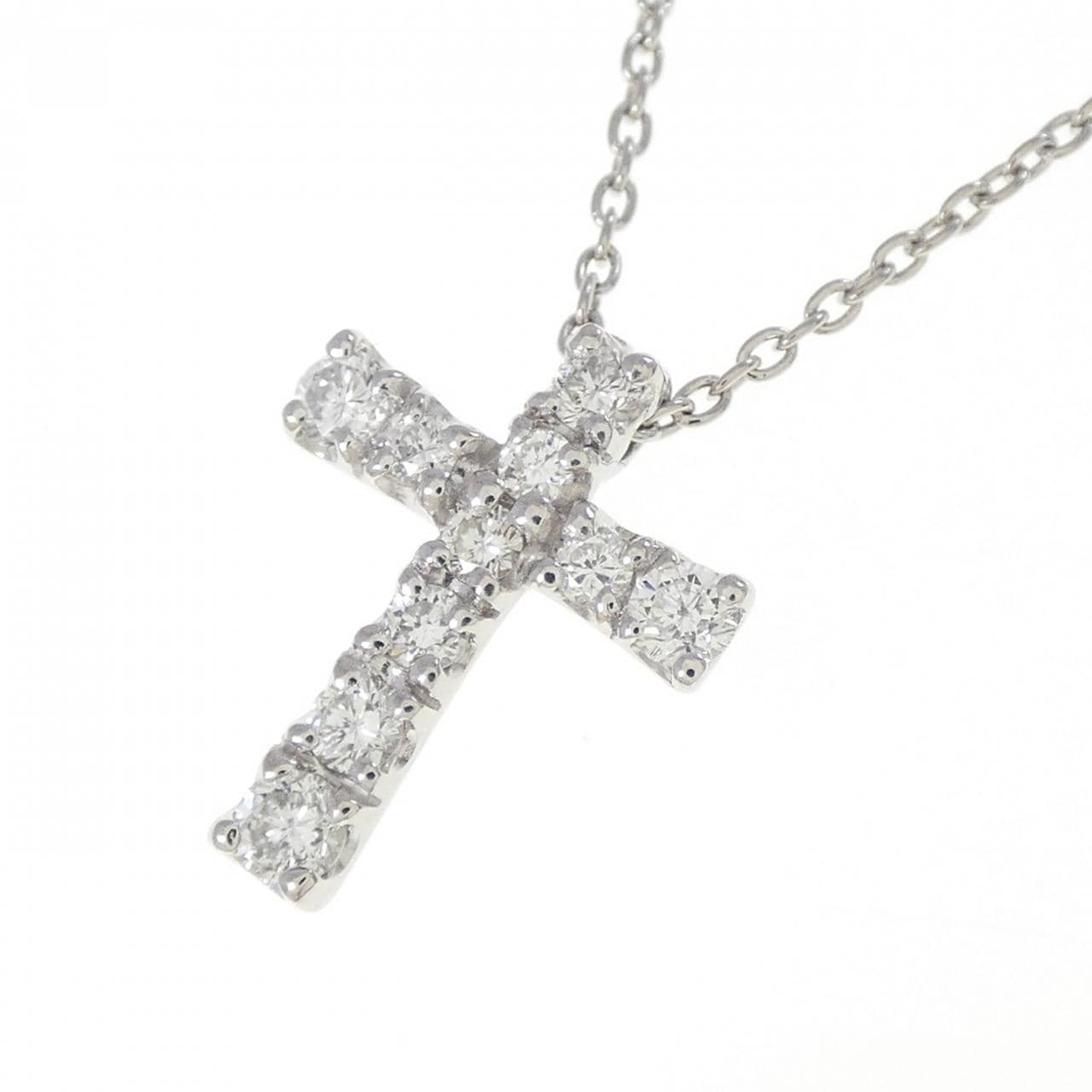 PT900/PT850 クロス ダイヤモンド ネックレス 0.30CT