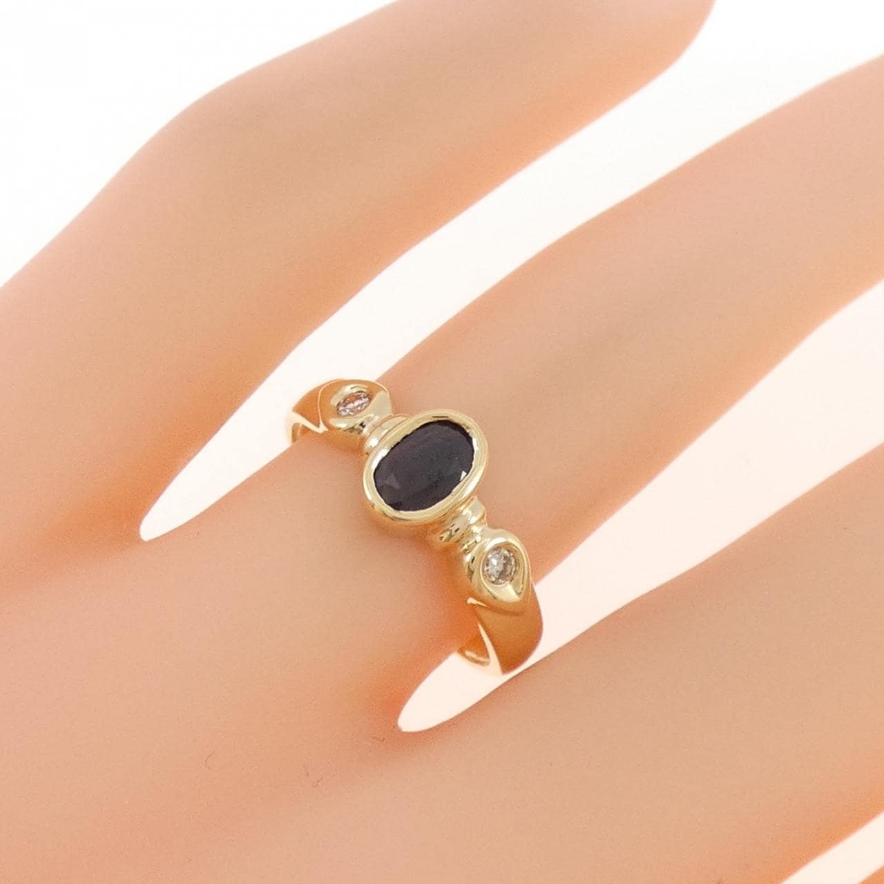 K18YG サファイヤ リング 0.45CT