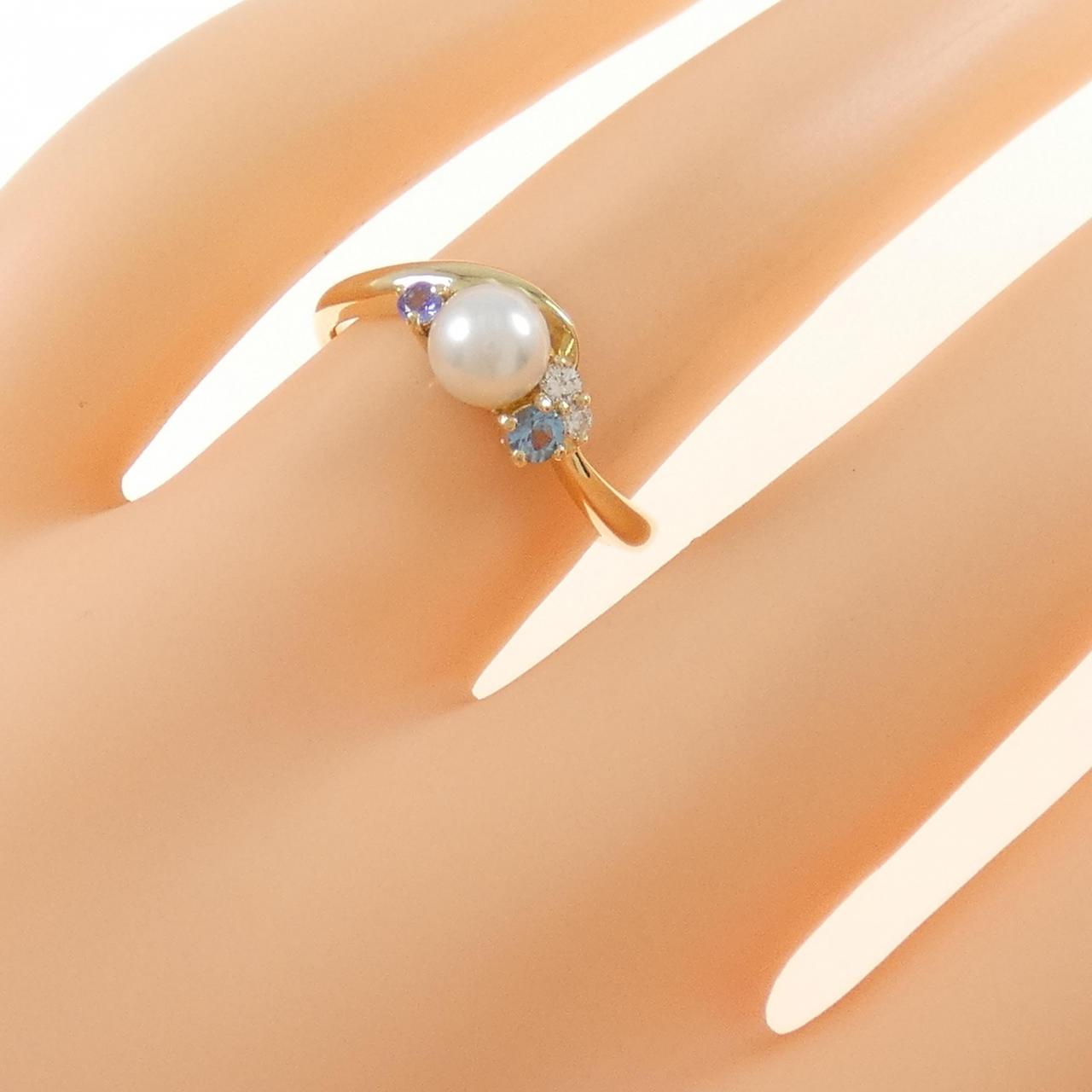 K18YG color stone ring